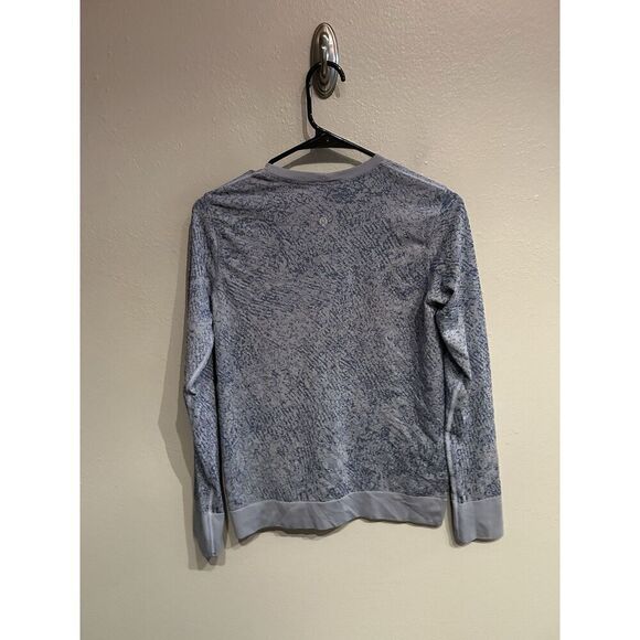 Lululemon Sz 4 Swiftly Breathe Long Sleeve - Floral Fauna Blue Linen Water Drop - Picture 6 of 6